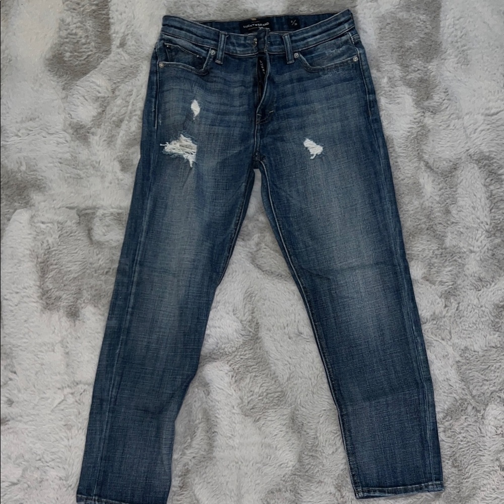 Lucky Brand Women's Blue Distressed Ankle Jeans